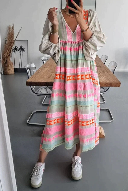 Sofia Summer Dress - Farverig boho-kjole!