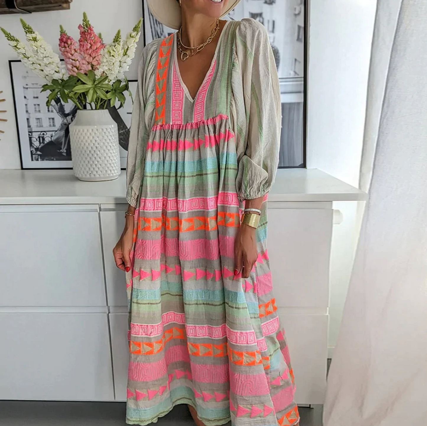 Sofia Summer Dress - Farverig boho-kjole!
